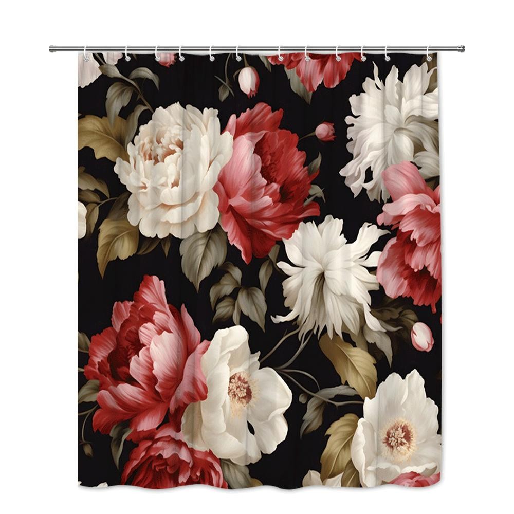 Custom Printed Bath Curtain — custom printed polyester bath curtain detail view