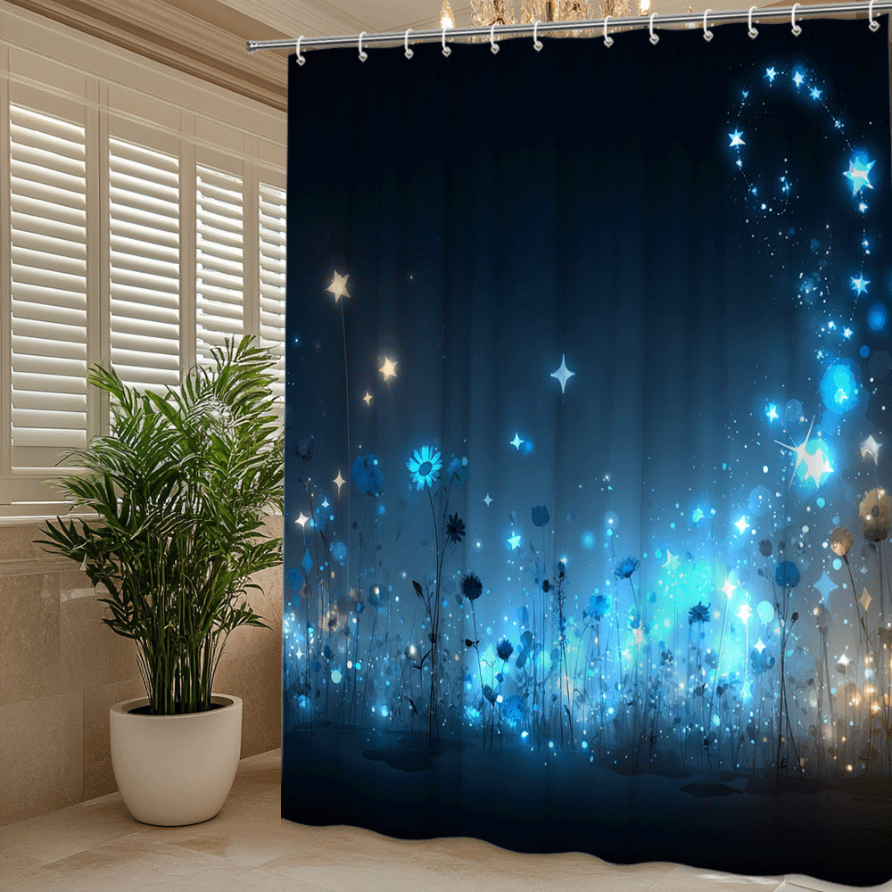 Custom Printed Bath Curtain — custom printed polyester bath curtain detail view