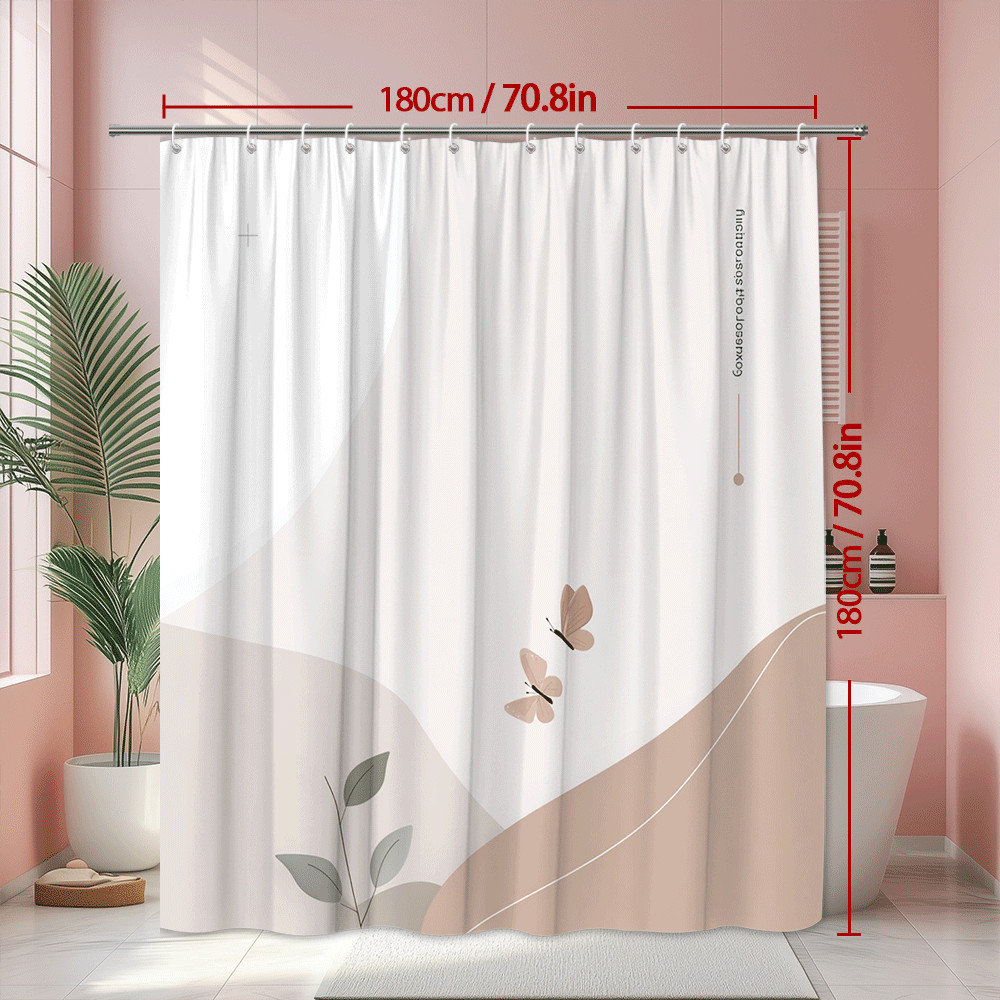 Custom Printed Bath Curtain — custom printed polyester bath curtain detail view