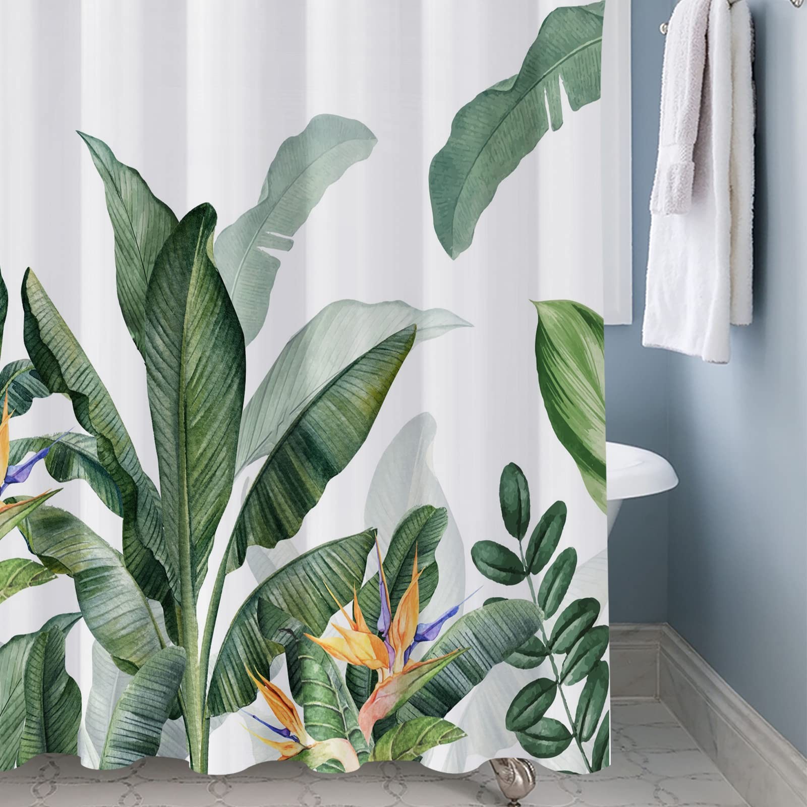 Custom Printed Bath Curtain — custom printed polyester bath curtain detail view