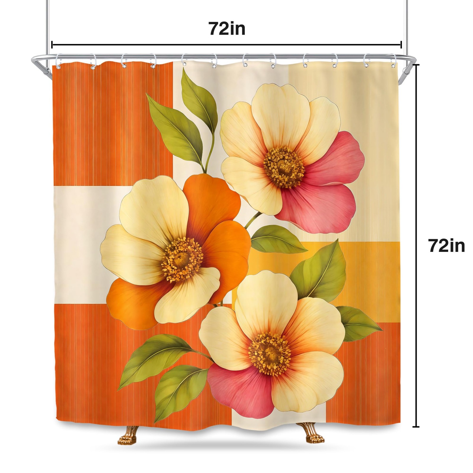 Custom Printed Bath Curtain — custom printed polyester bath curtain detail view