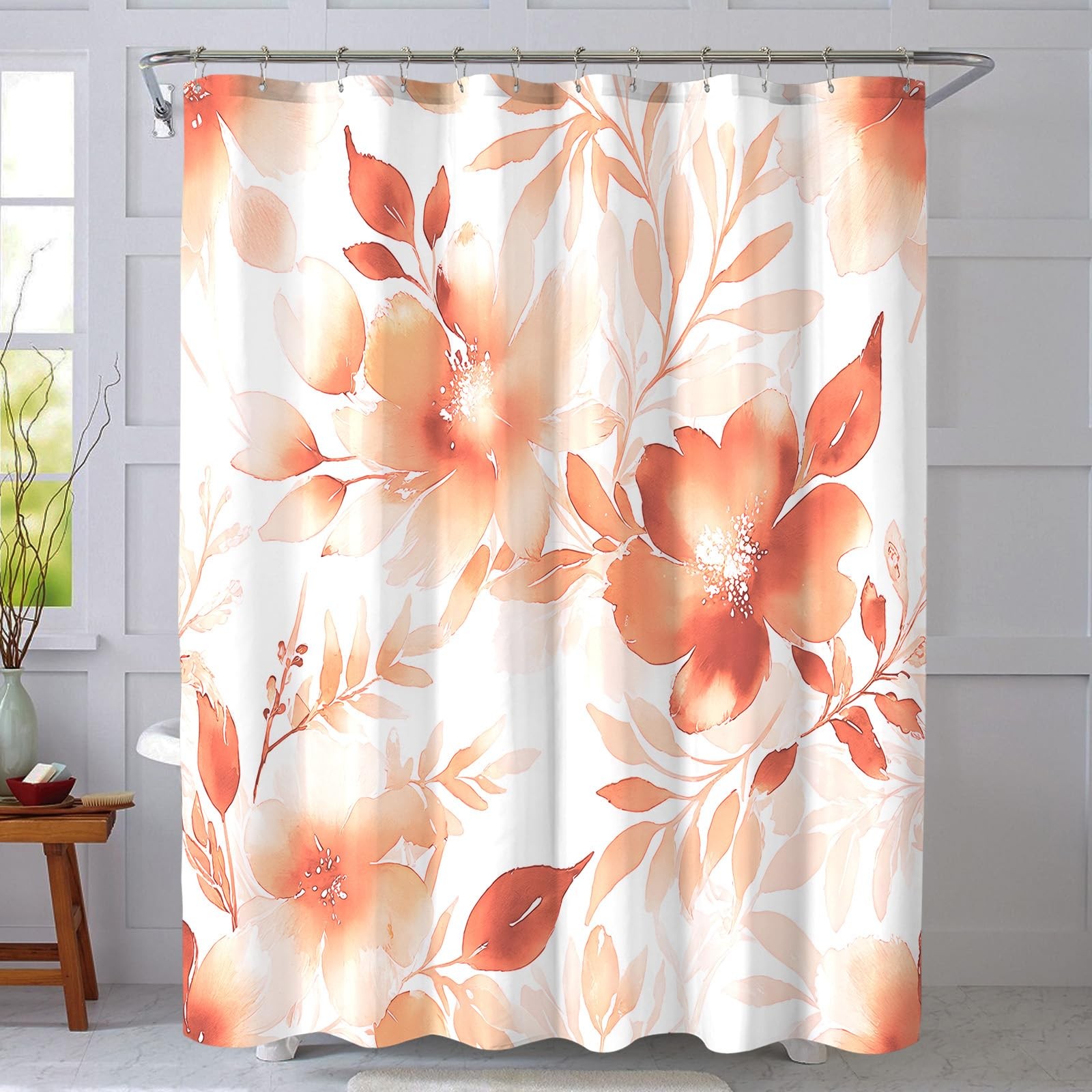 Custom Printed Bath Curtain — custom printed polyester bath curtain detail view