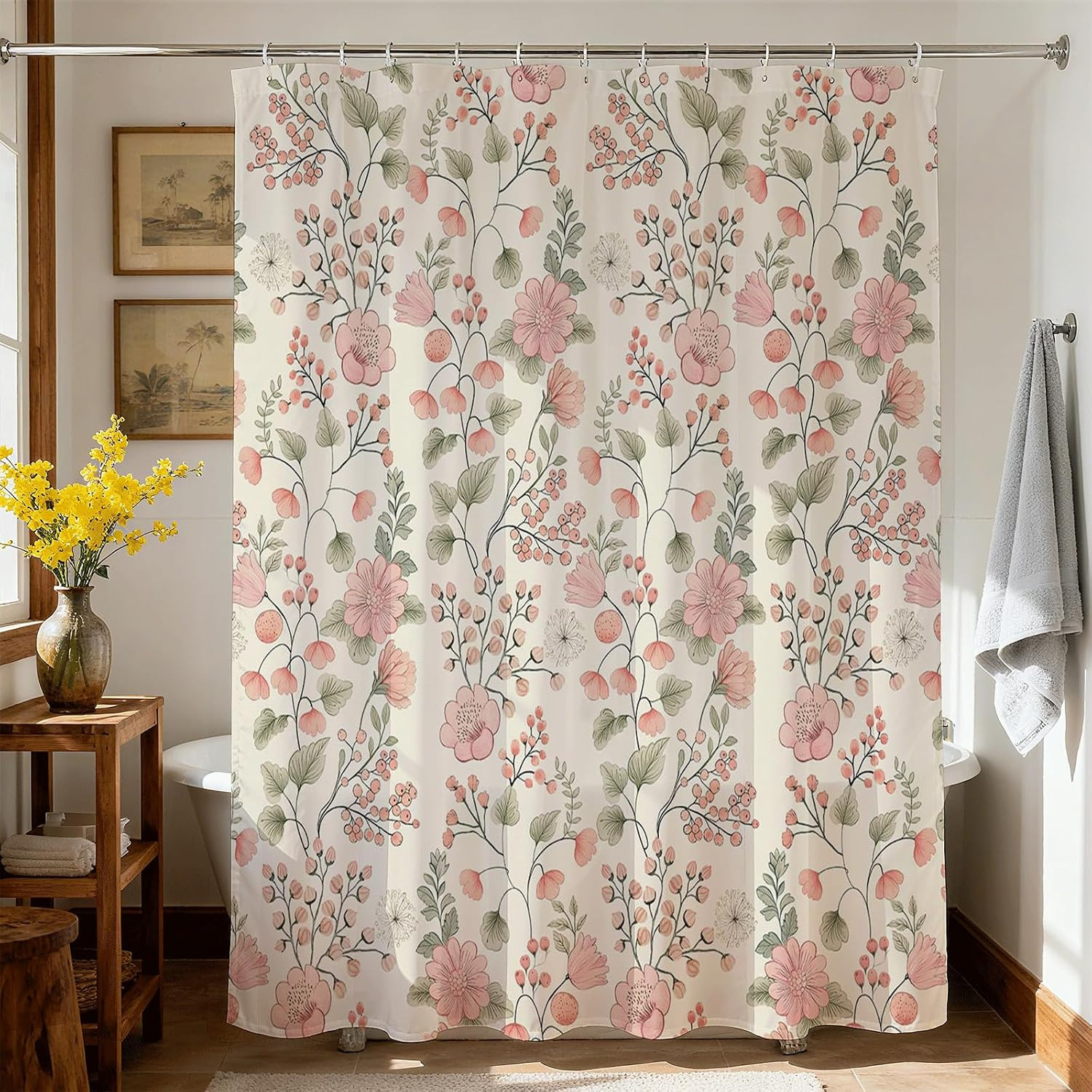 Custom Printed Bath Curtain — custom printed polyester bath curtain detail view