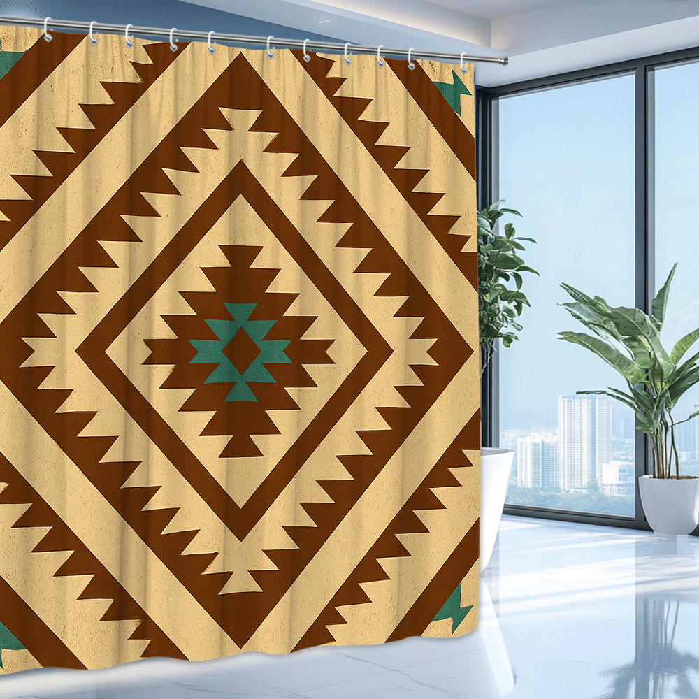 Custom Printed Bath Curtain — custom printed polyester bath curtain detail view