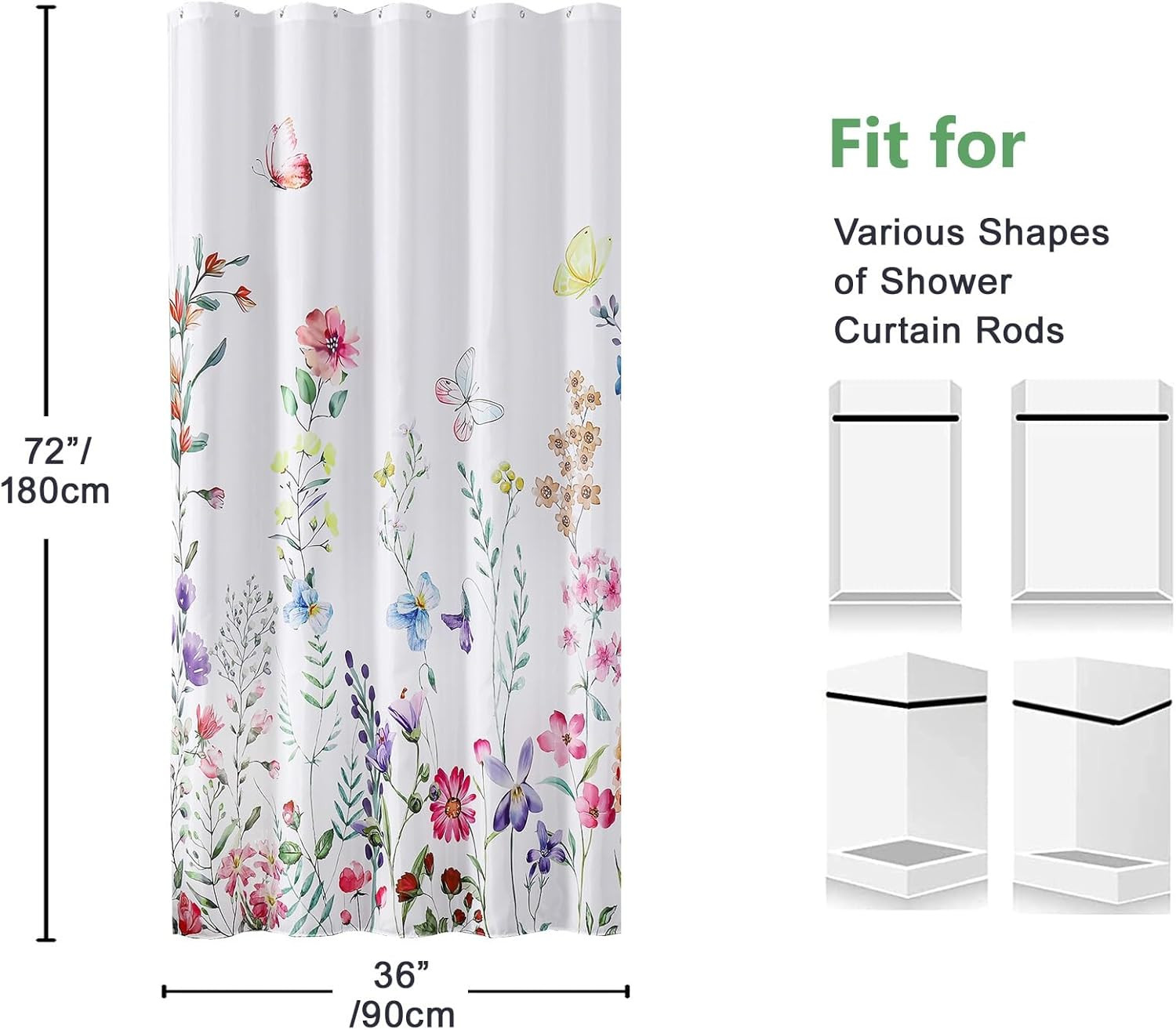 Custom Printed Bath Curtain — custom printed polyester bath curtain detail view