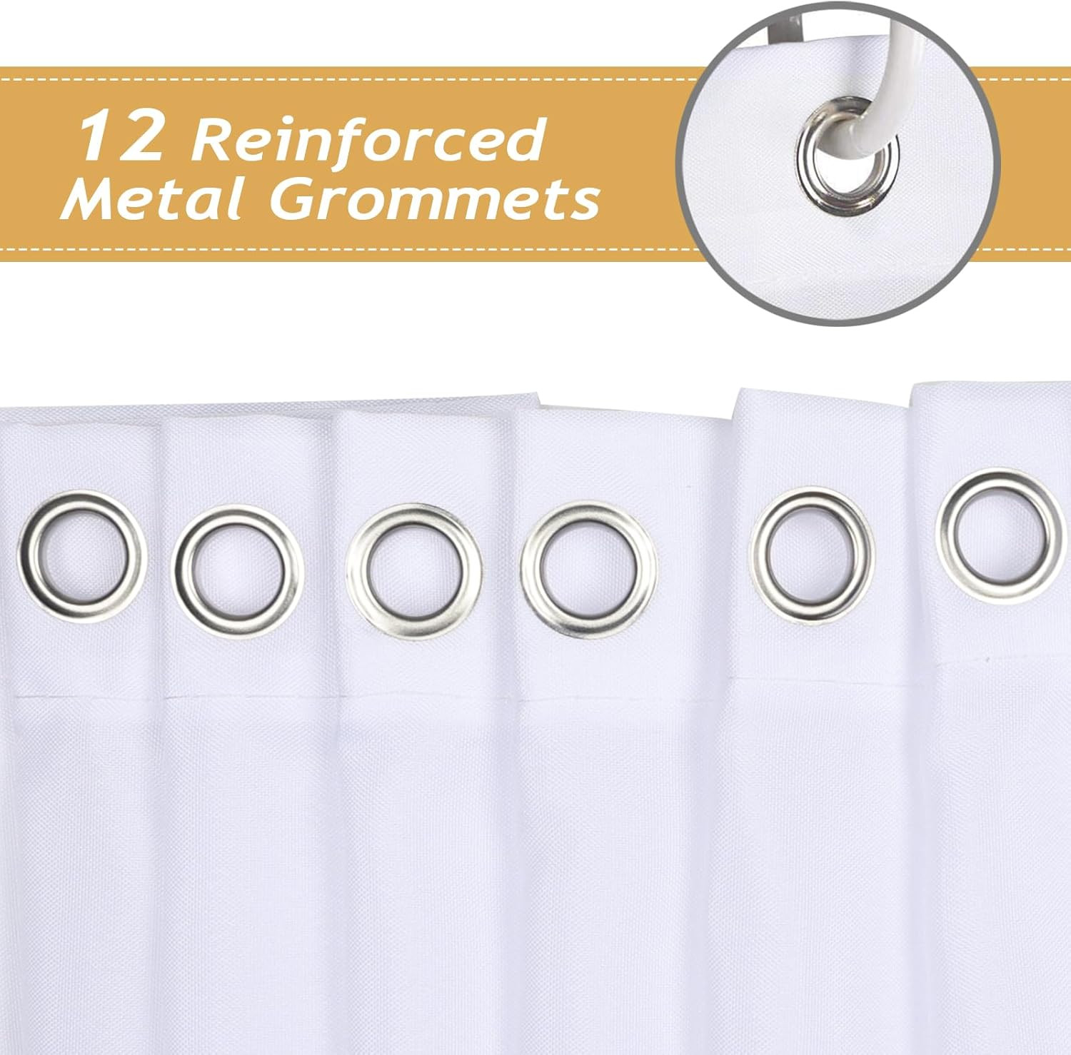 Custom Printed Bath Curtain — custom printed polyester bath curtain detail view