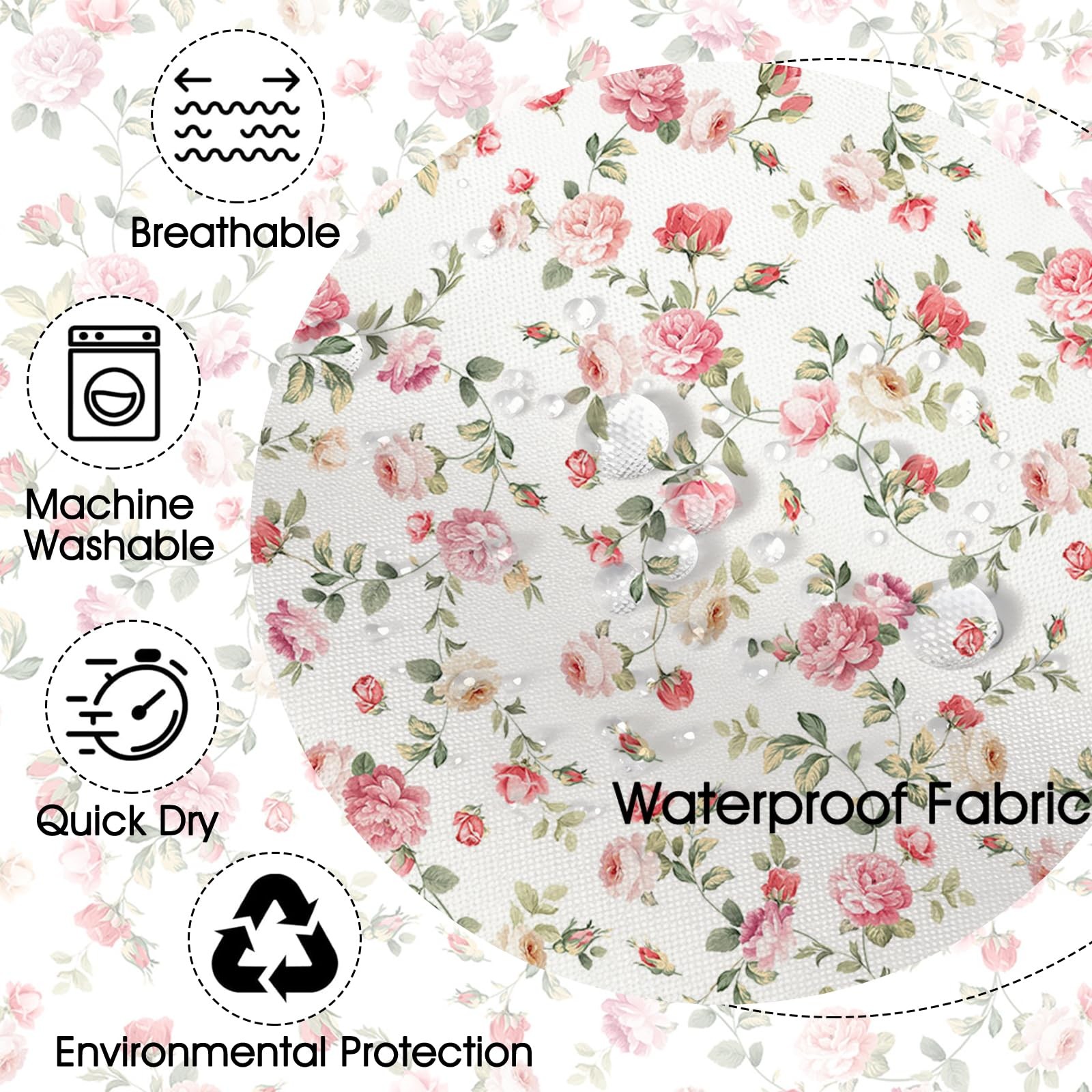 Custom Printed Bath Curtain — custom printed polyester bath curtain detail view
