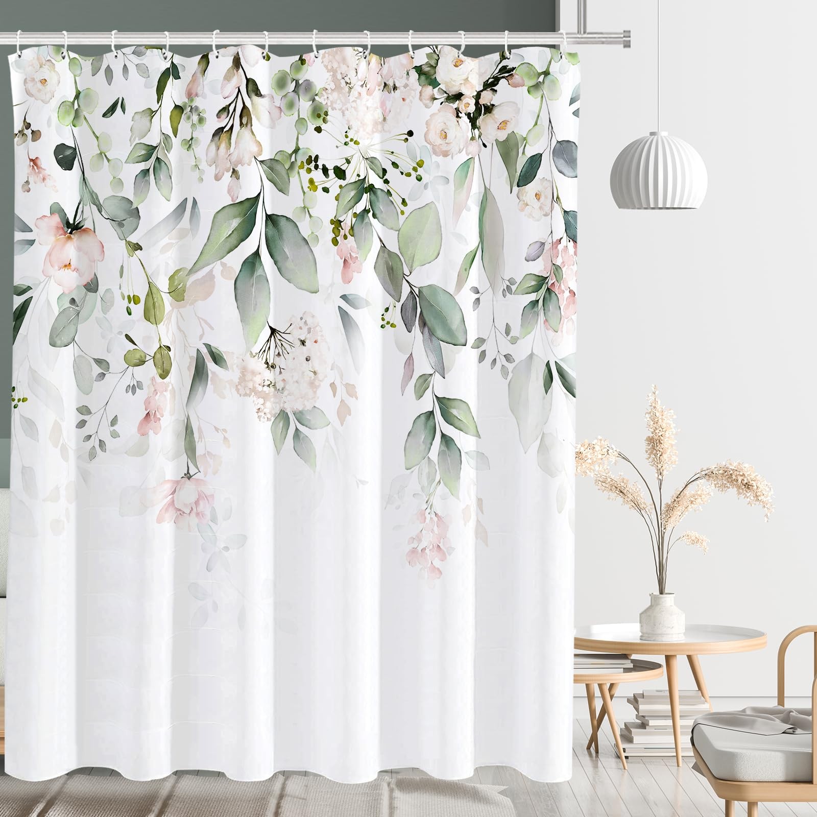 Custom Printed Bath Curtain — custom printed polyester bath curtain detail view