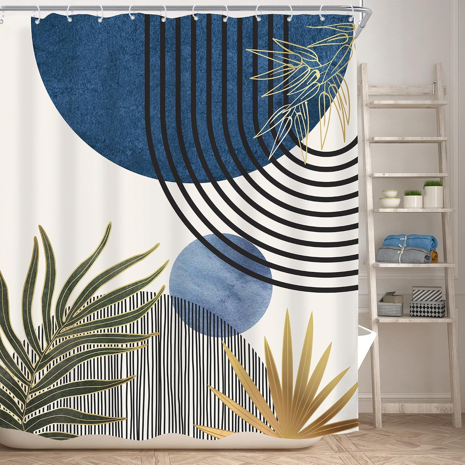 Custom Printed Bath Curtain — custom printed polyester bath curtain detail view