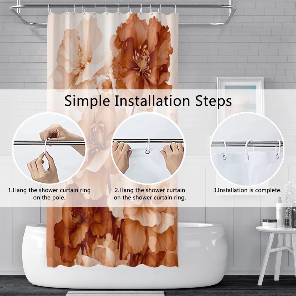 Custom Printed Bath Curtain — custom printed polyester bath curtain detail view