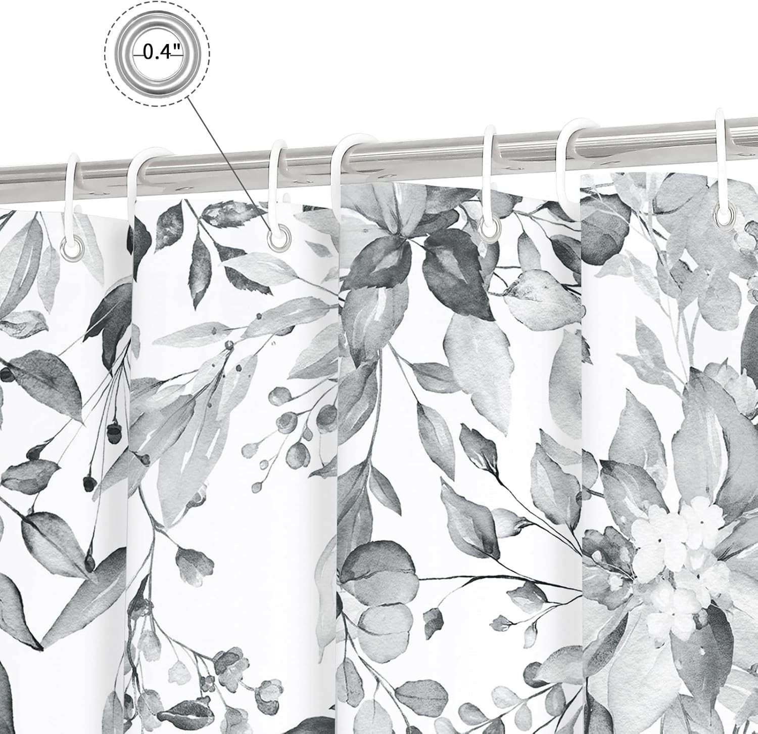 Custom Printed Bath Curtain — custom printed polyester bath curtain detail view