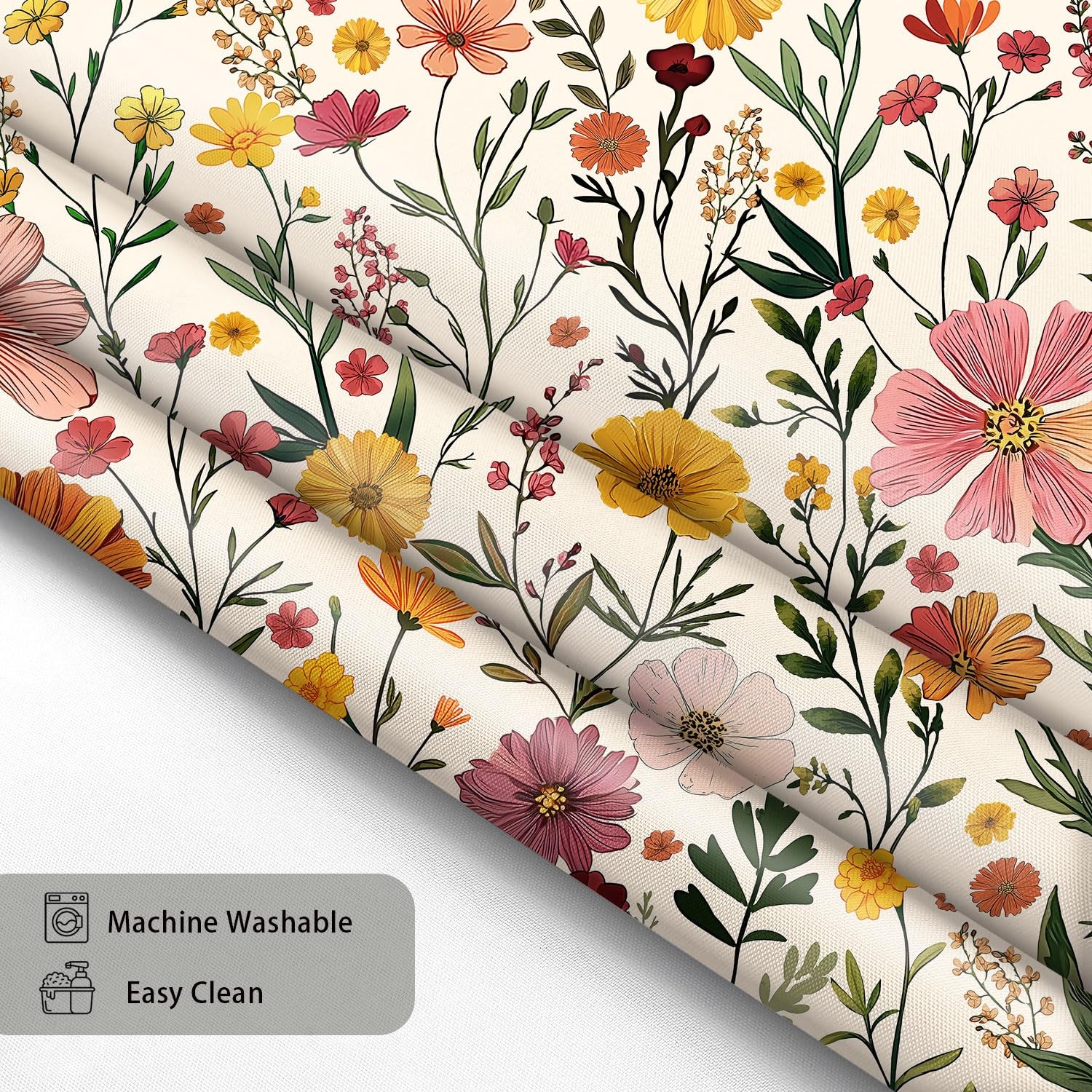 Custom Printed Bath Curtain — custom printed polyester bath curtain detail view