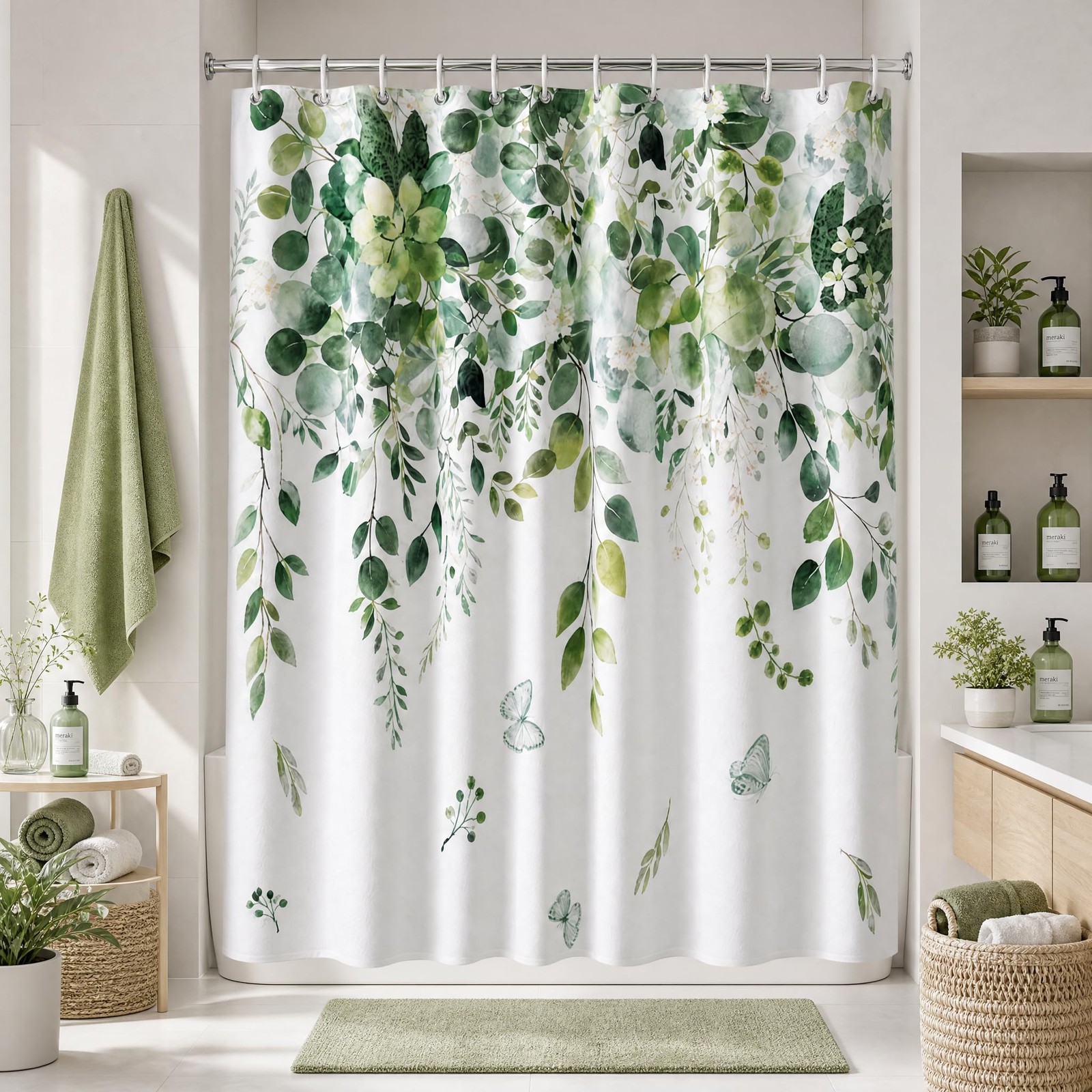 Custom Printed Bath Curtain — custom printed polyester bath curtain