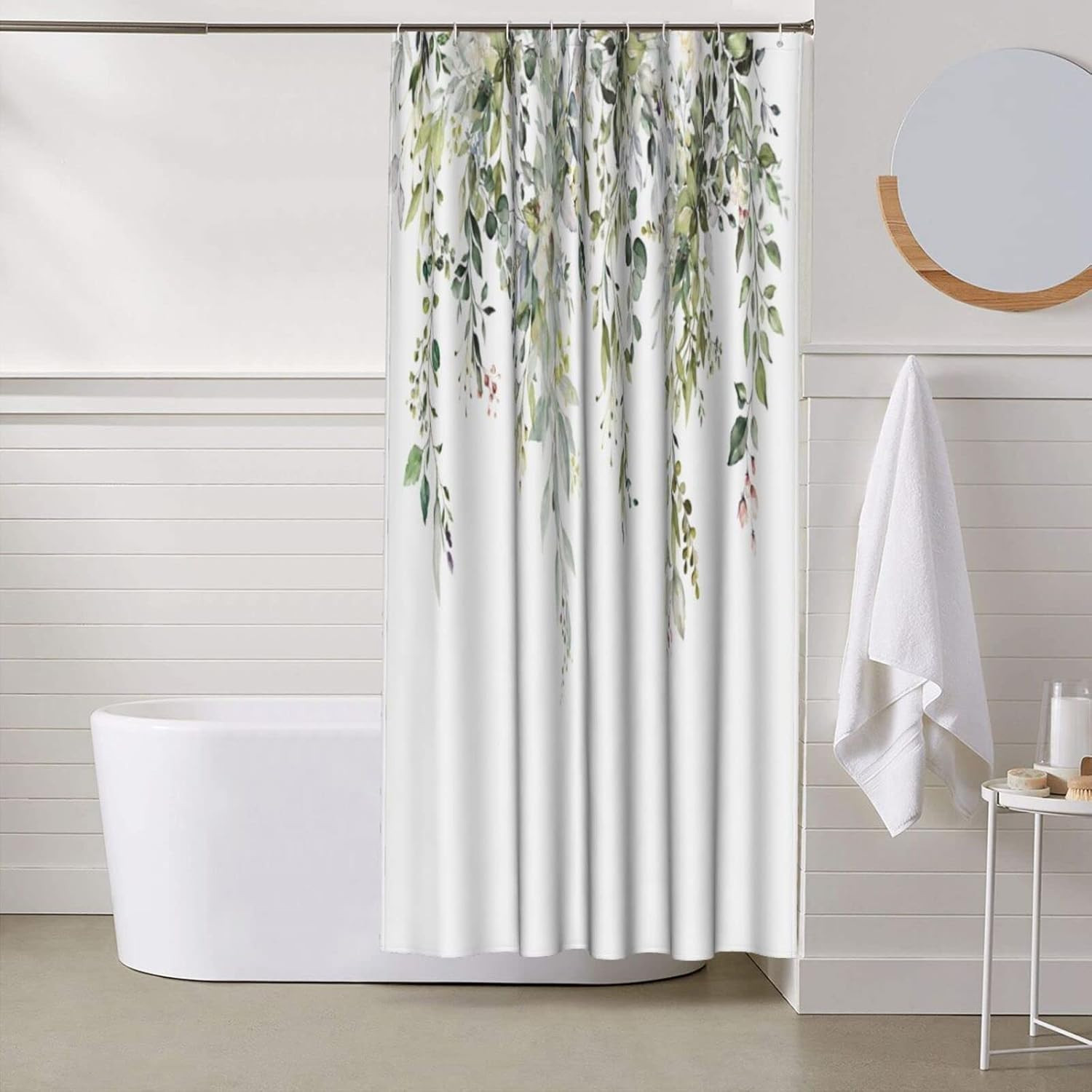 Custom Printed Bath Curtain — custom printed polyester bath curtain detail view