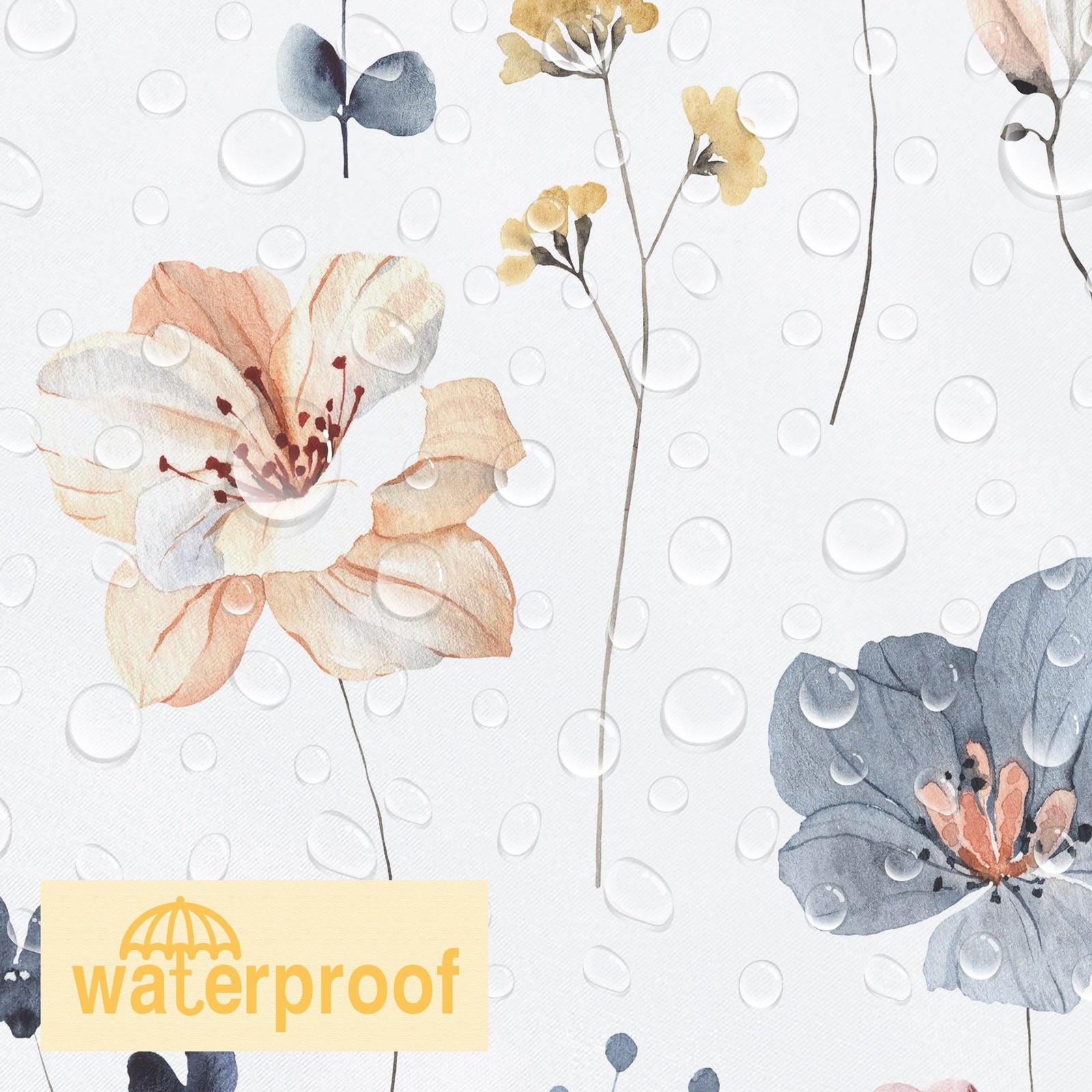 Custom Printed Bath Curtain — custom printed polyester bath curtain detail view