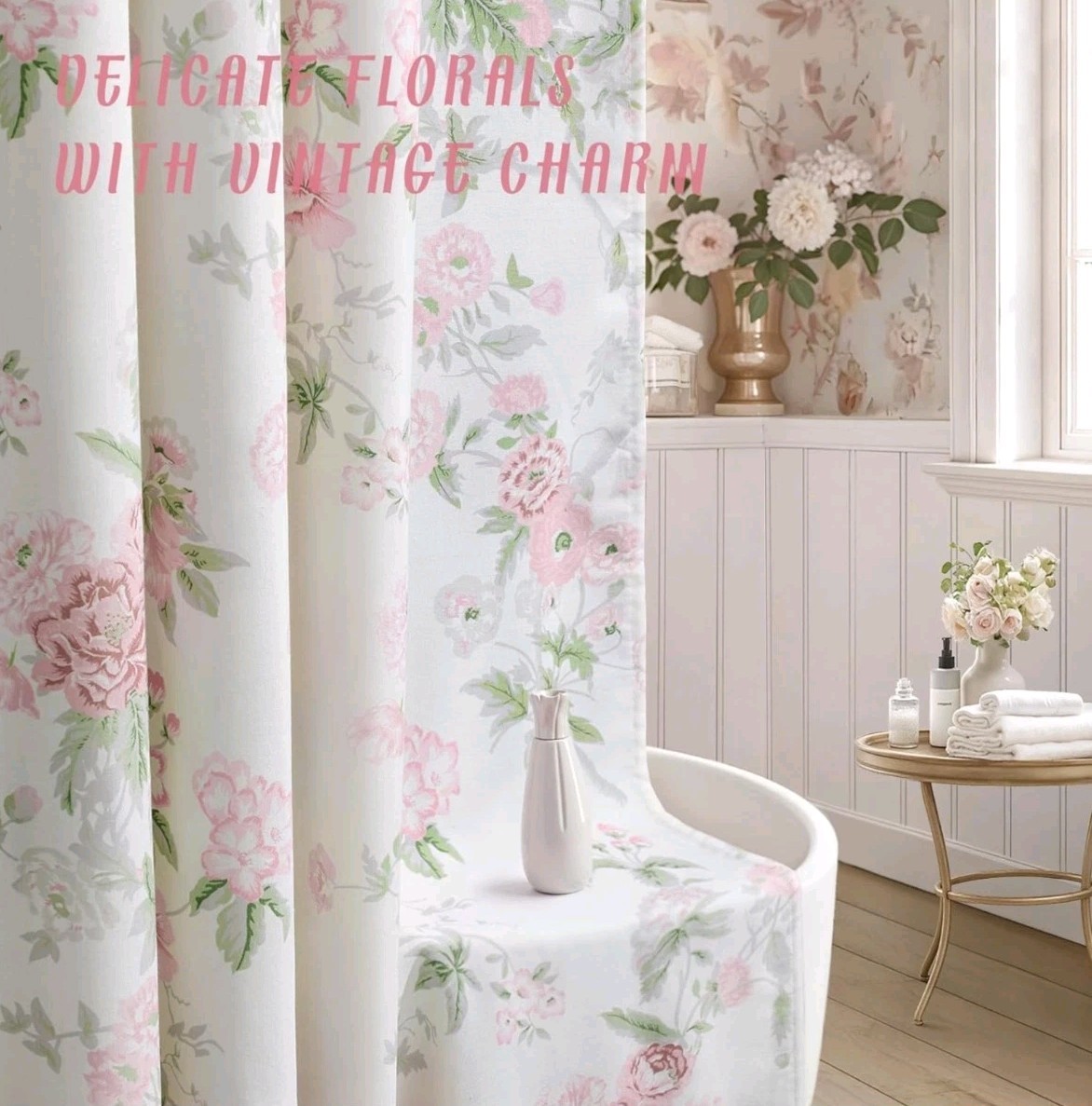 Custom Printed Bath Curtain — custom printed polyester bath curtain detail view
