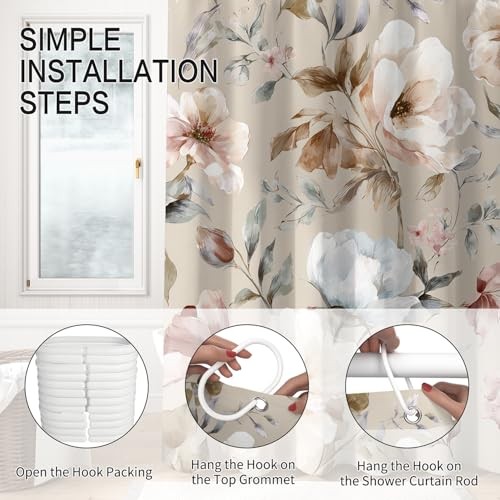 Custom Printed Bath Curtain — custom printed polyester bath curtain detail view