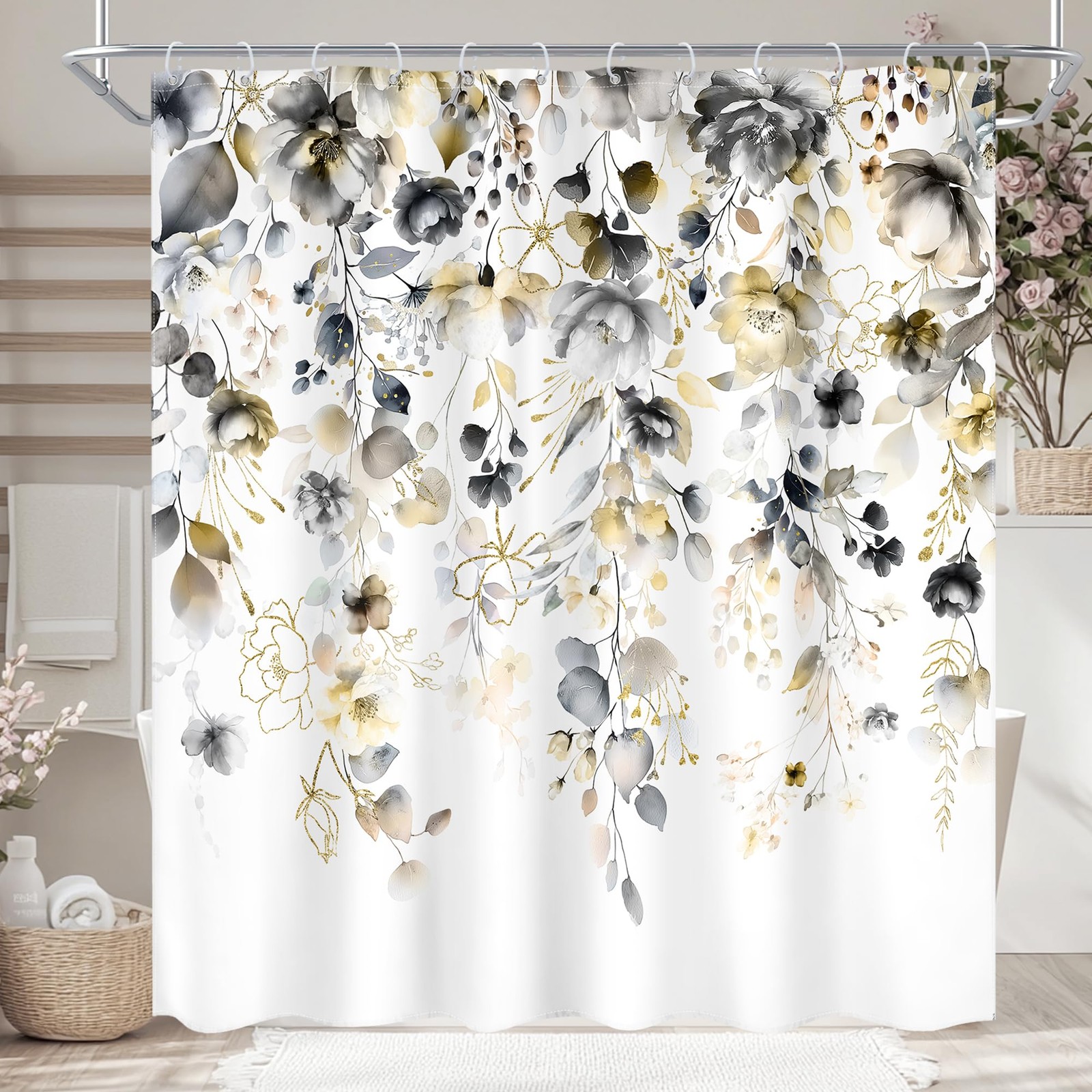 Custom Printed Bath Curtain — custom printed polyester bath curtain