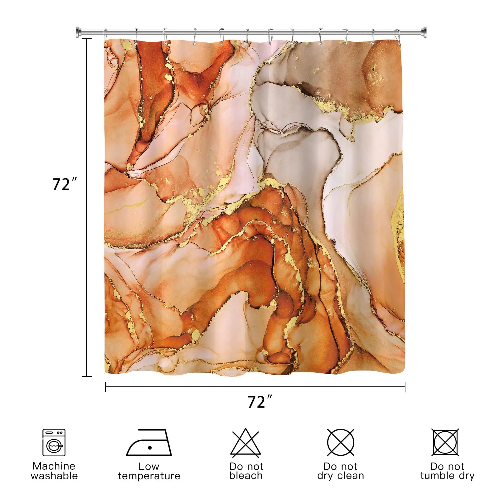 Custom Printed Bath Curtain — custom printed polyester bath curtain detail view