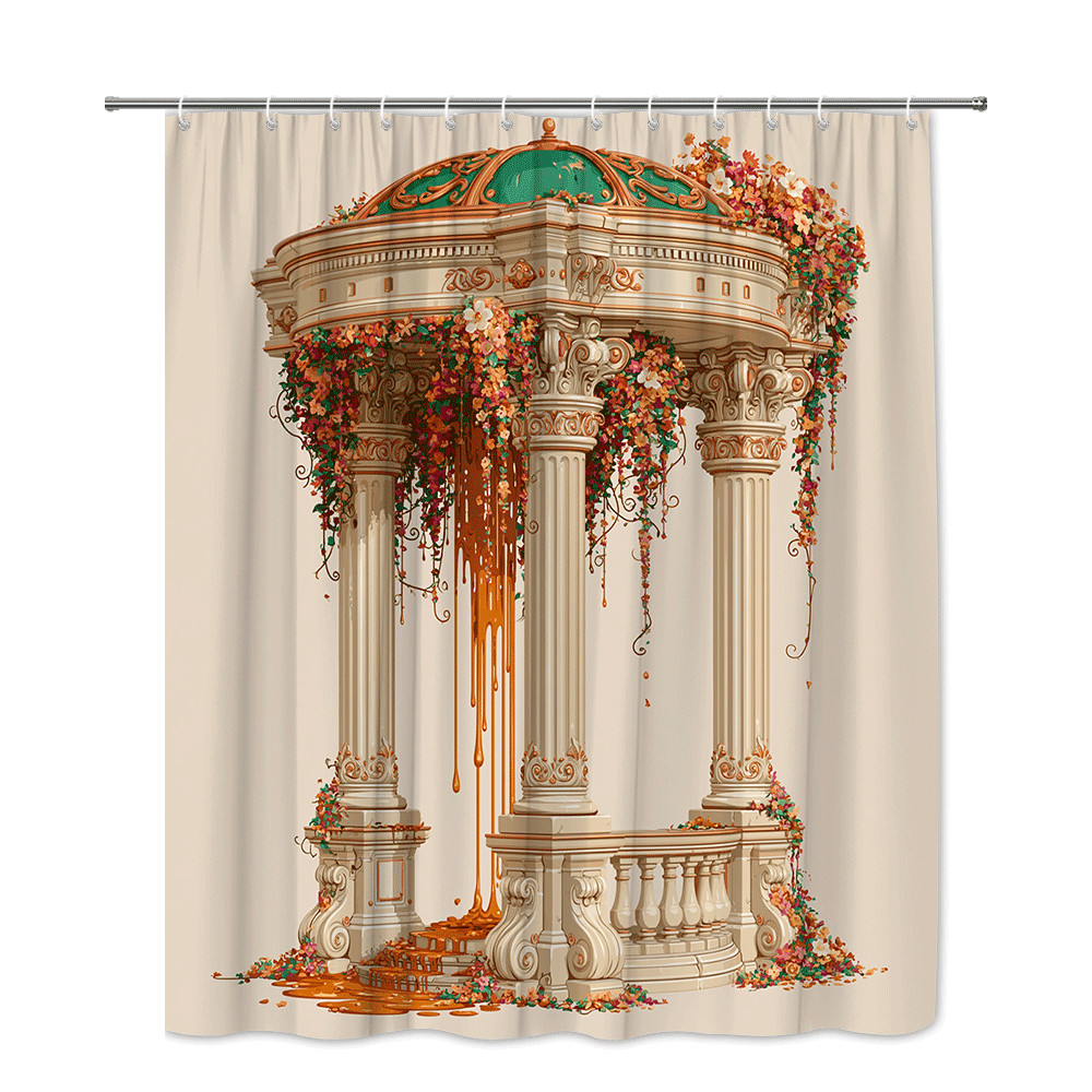 Custom Printed Bath Curtain — custom printed polyester bath curtain detail view