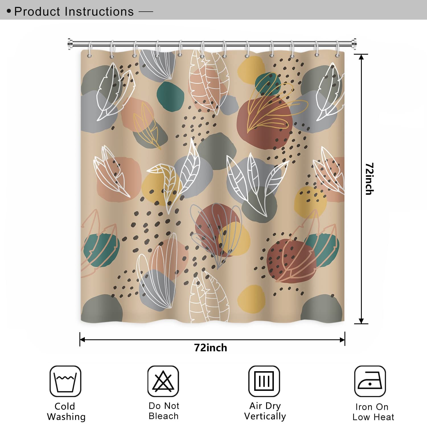 Custom Printed Bath Curtain — custom printed polyester bath curtain detail view