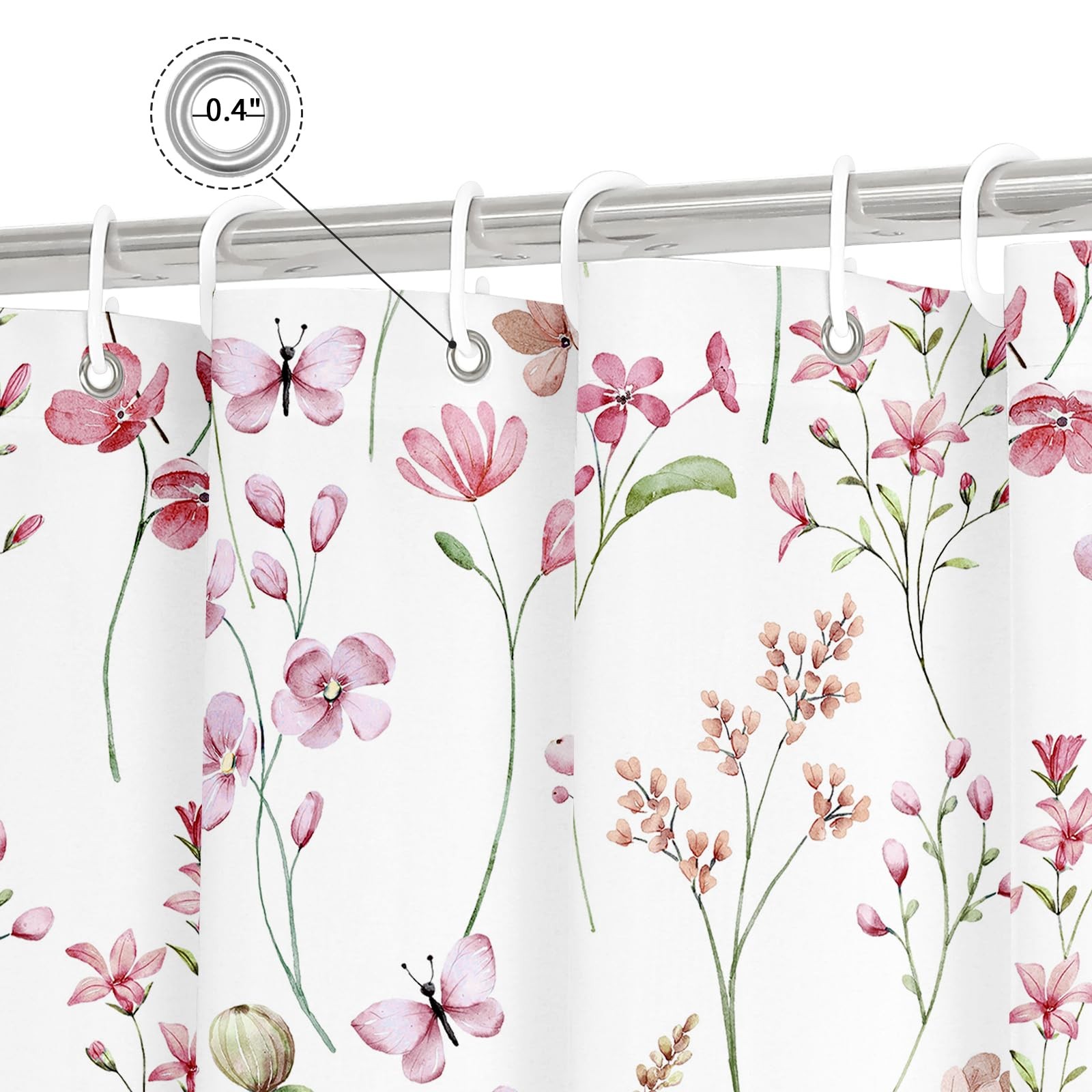 Custom Printed Bath Curtain — custom printed polyester bath curtain detail view