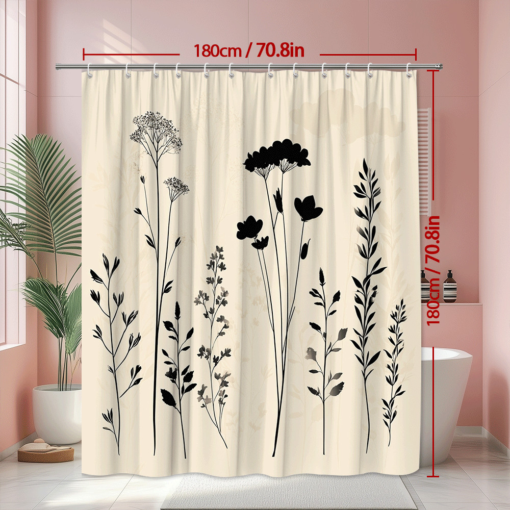 Custom Printed Bath Curtain — custom printed polyester bath curtain detail view