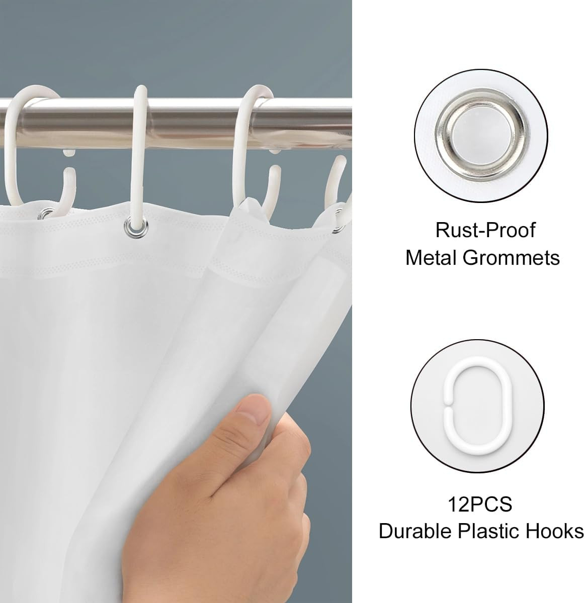 Custom Printed Bath Curtain — custom printed polyester bath curtain detail view