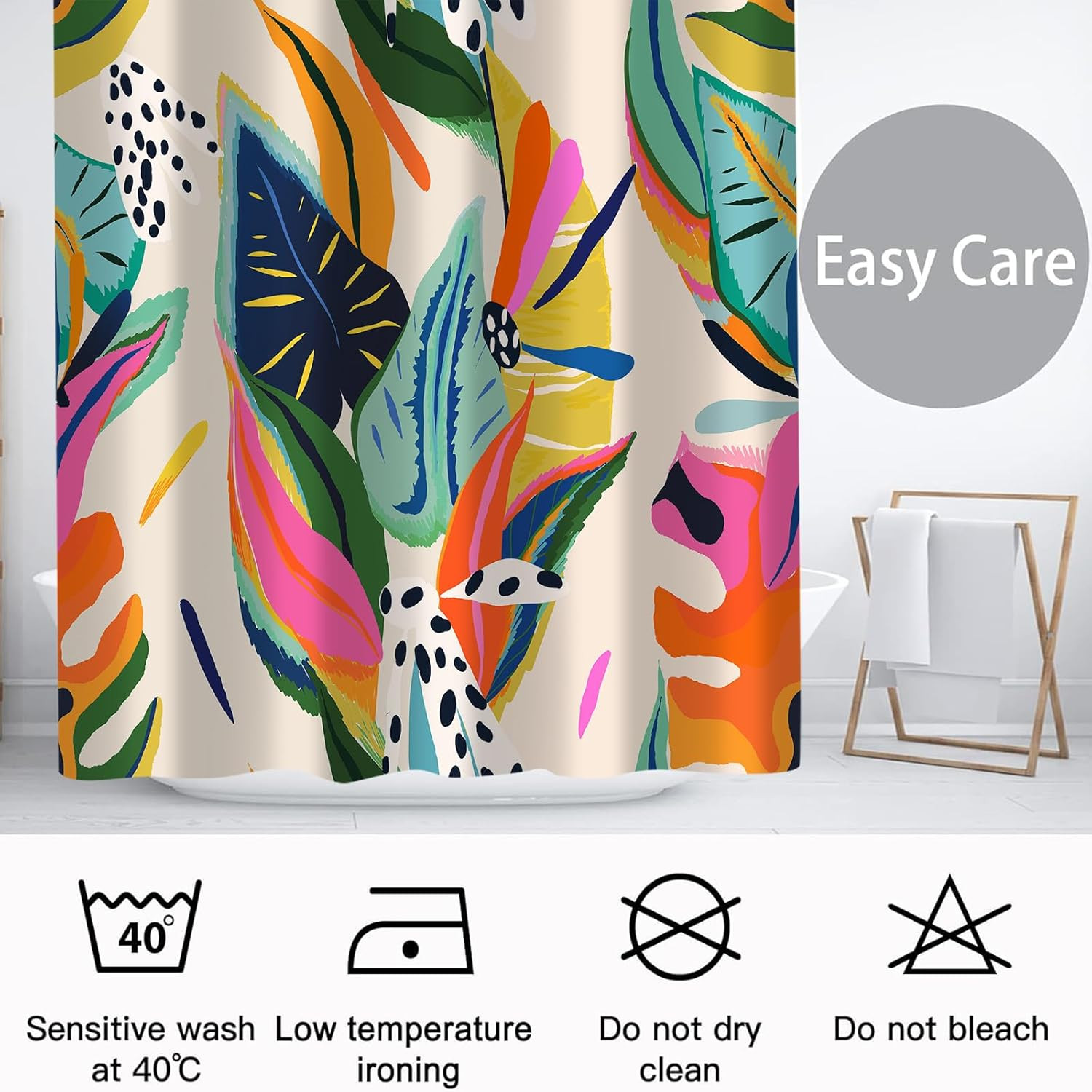 Custom Printed Bath Curtain — custom printed polyester bath curtain detail view