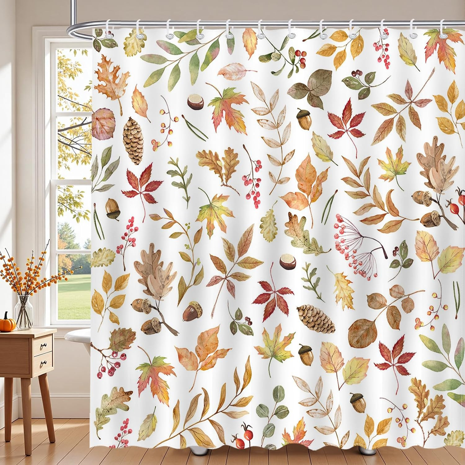 Custom Printed Bath Curtain — custom printed polyester bath curtain detail view