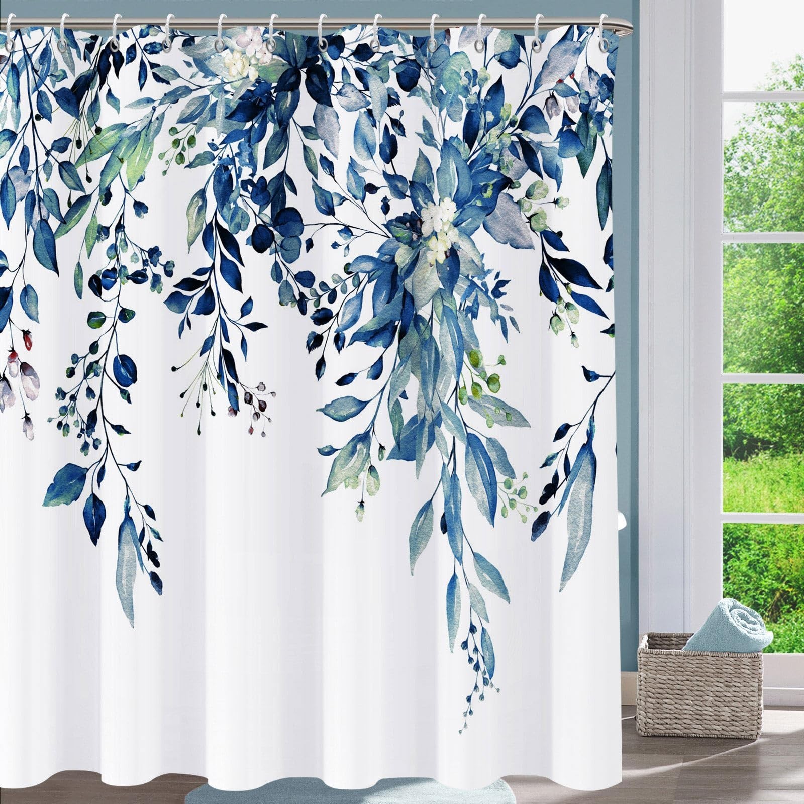 Custom Printed Bath Curtain — custom printed polyester bath curtain detail view