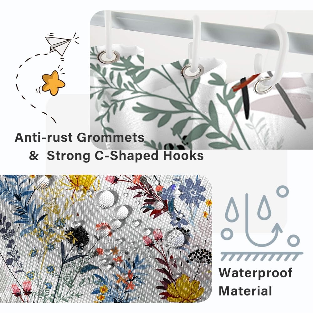 Custom Printed Bath Curtain — custom printed polyester bath curtain detail view