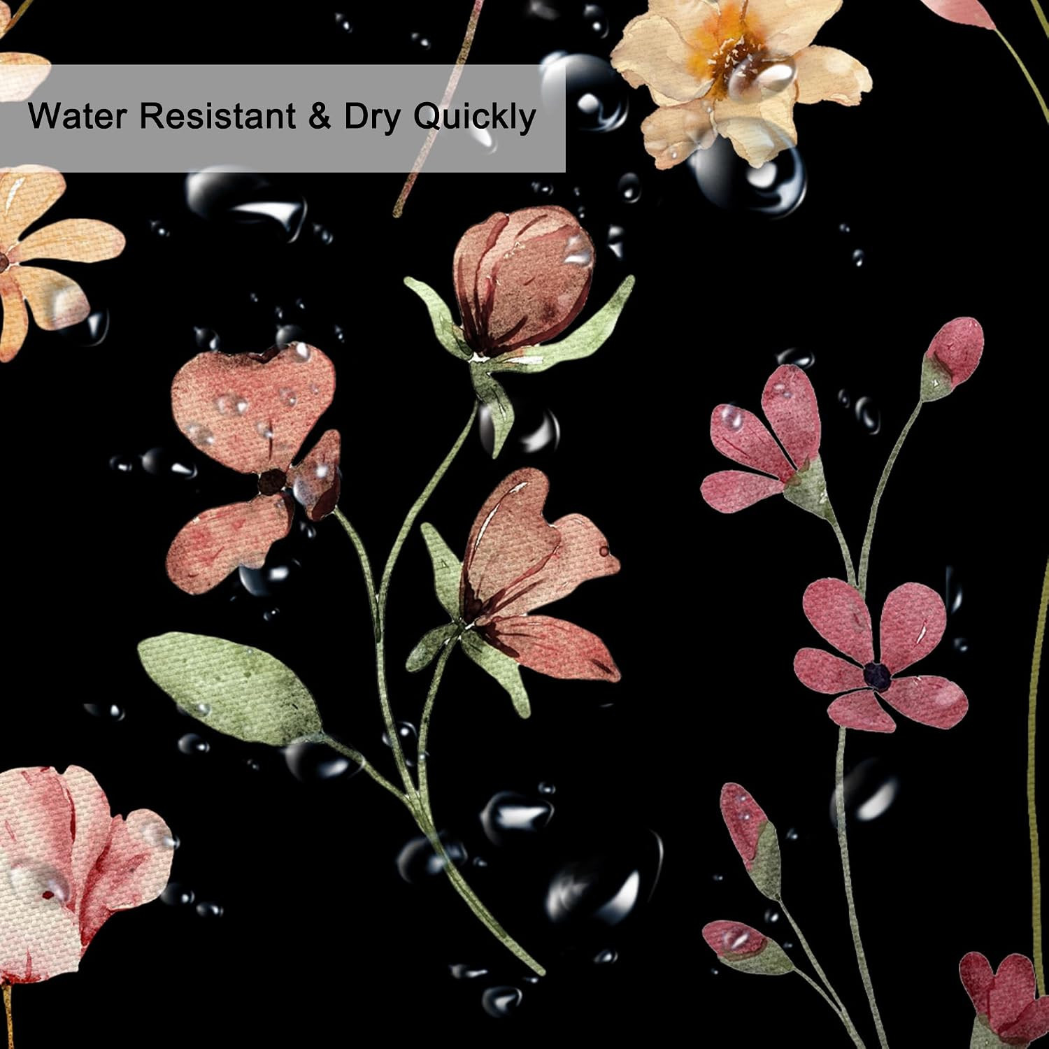 Custom Printed Bath Curtain — custom printed polyester bath curtain detail view