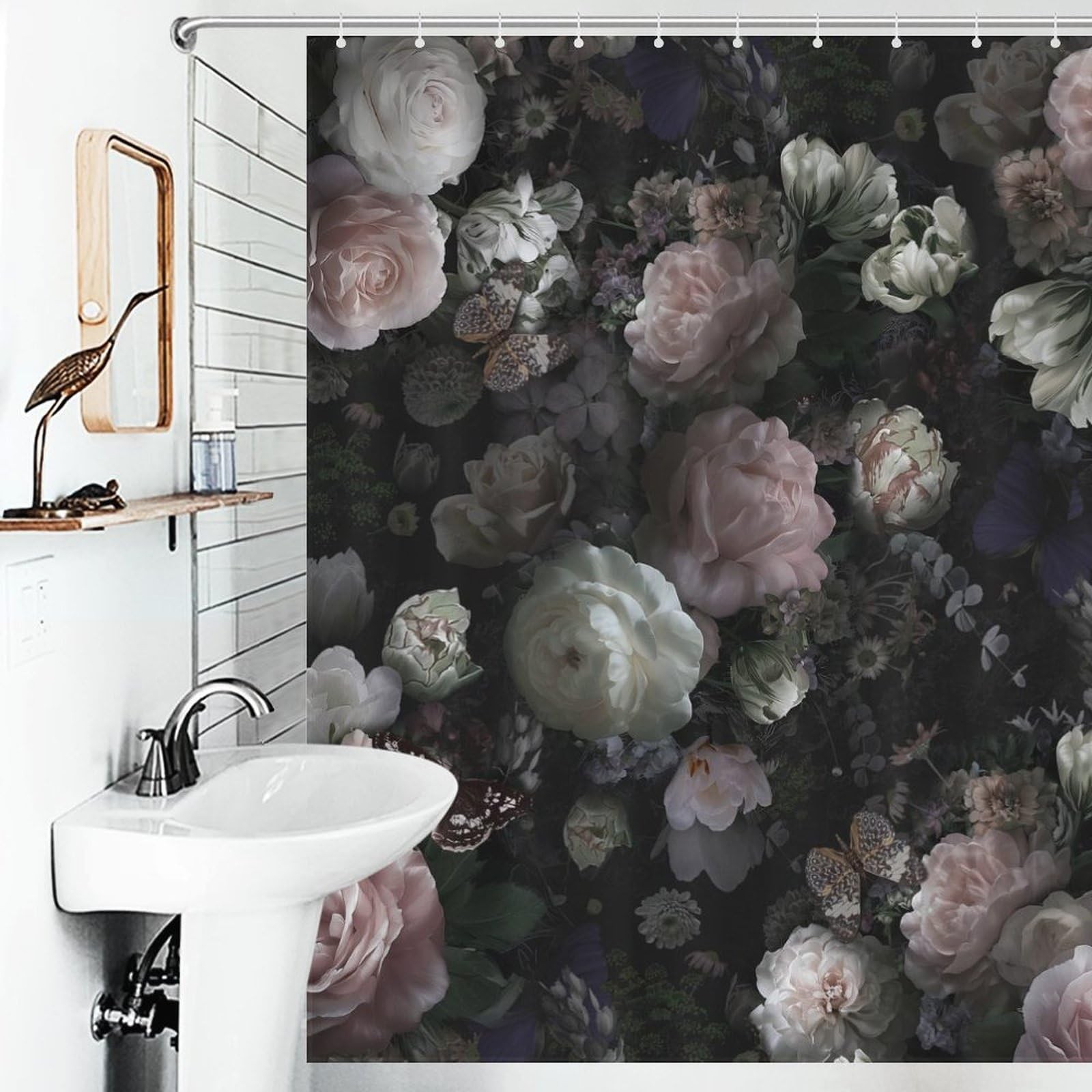 Custom Printed Bath Curtain — custom printed polyester bath curtain detail view