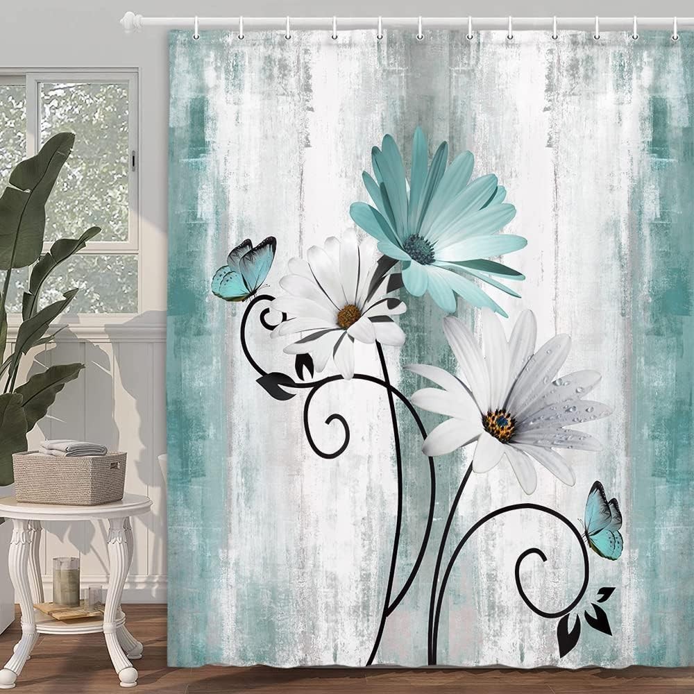 Custom Printed Bath Curtain — custom printed polyester bath curtain detail view