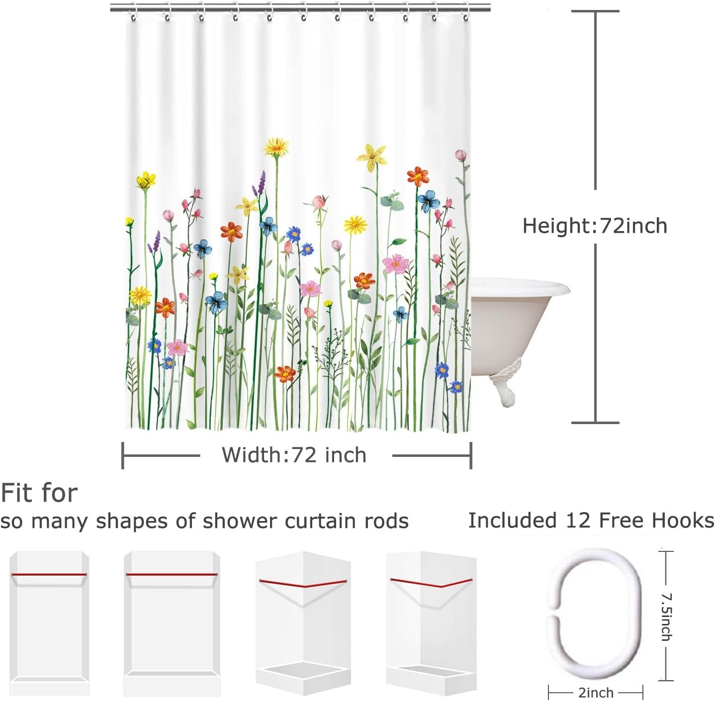Custom Printed Bath Curtain — custom printed polyester bath curtain detail view