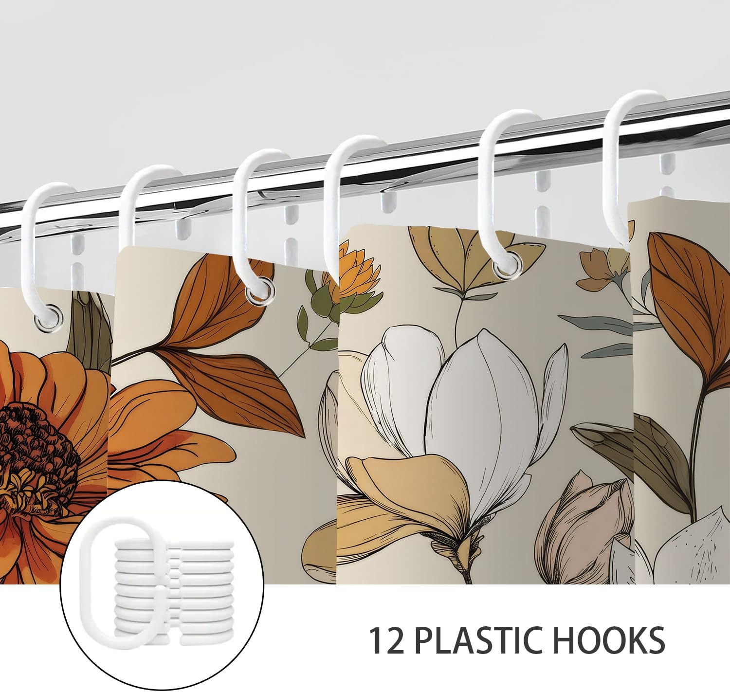 Custom Printed Bath Curtain — custom printed polyester bath curtain detail view
