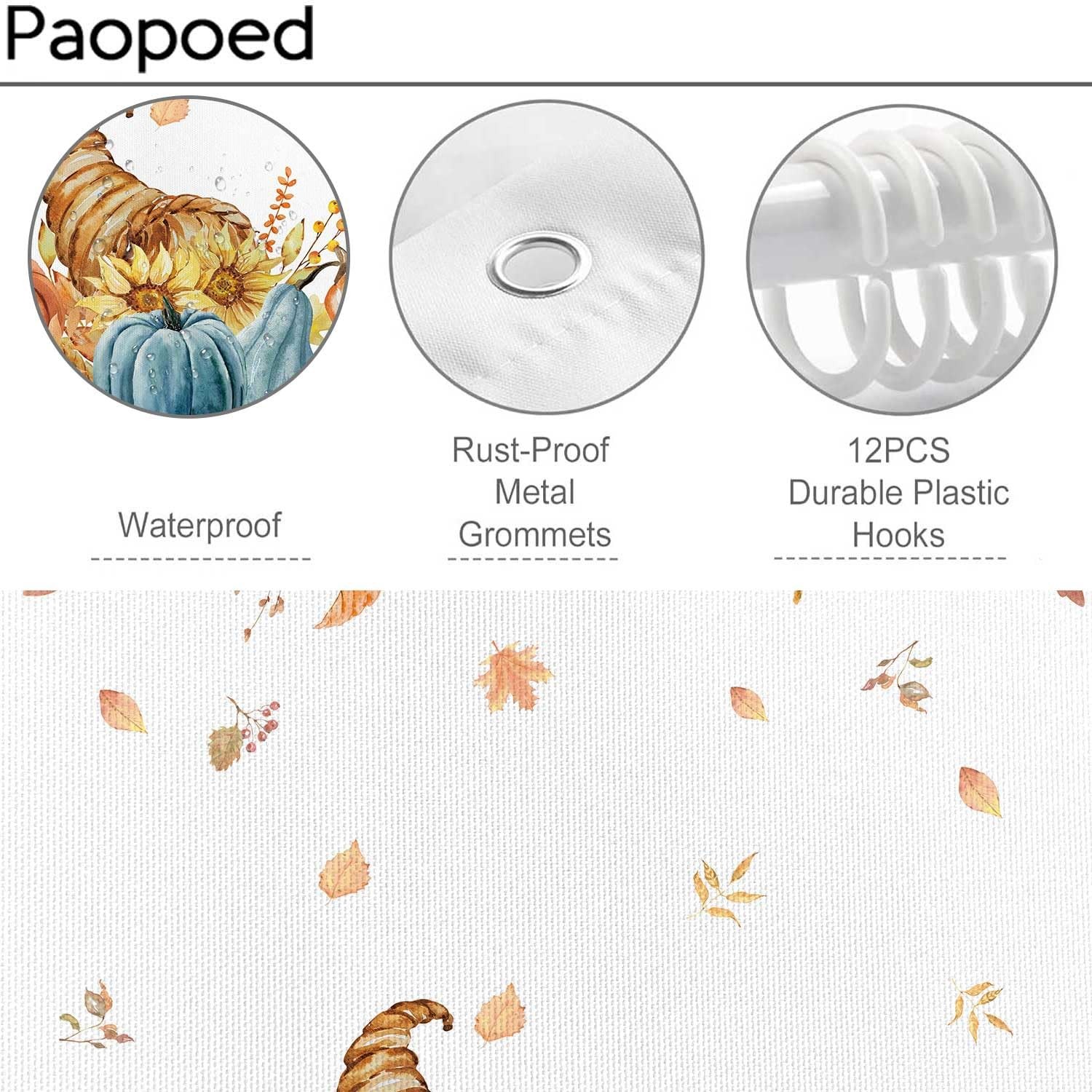 Custom Printed Bath Curtain — custom printed polyester bath curtain detail view