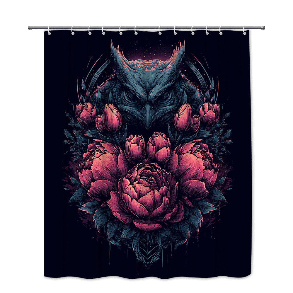 Custom Printed Bath Curtain — custom printed polyester bath curtain detail view