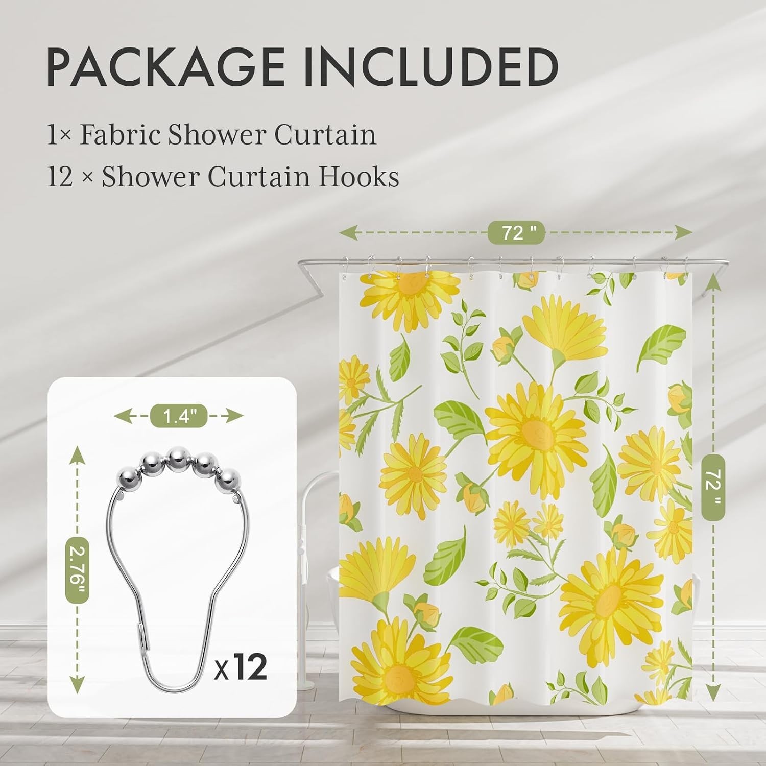 Custom Printed Bath Curtain — custom printed polyester bath curtain detail view