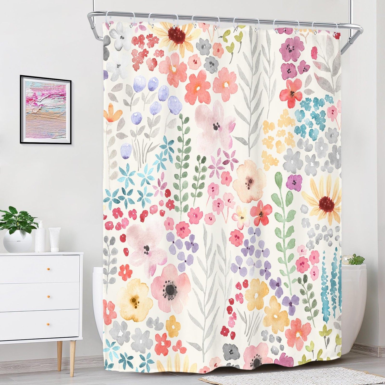 Custom Printed Bath Curtain — custom printed polyester bath curtain detail view