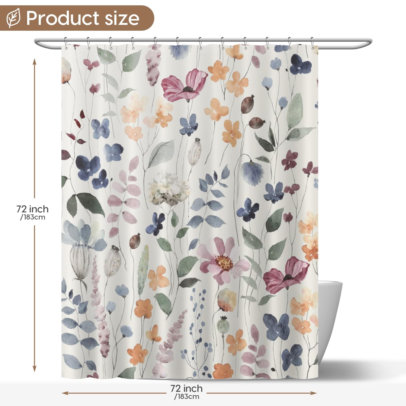 Custom Printed Bath Curtain — custom printed polyester bath curtain detail view