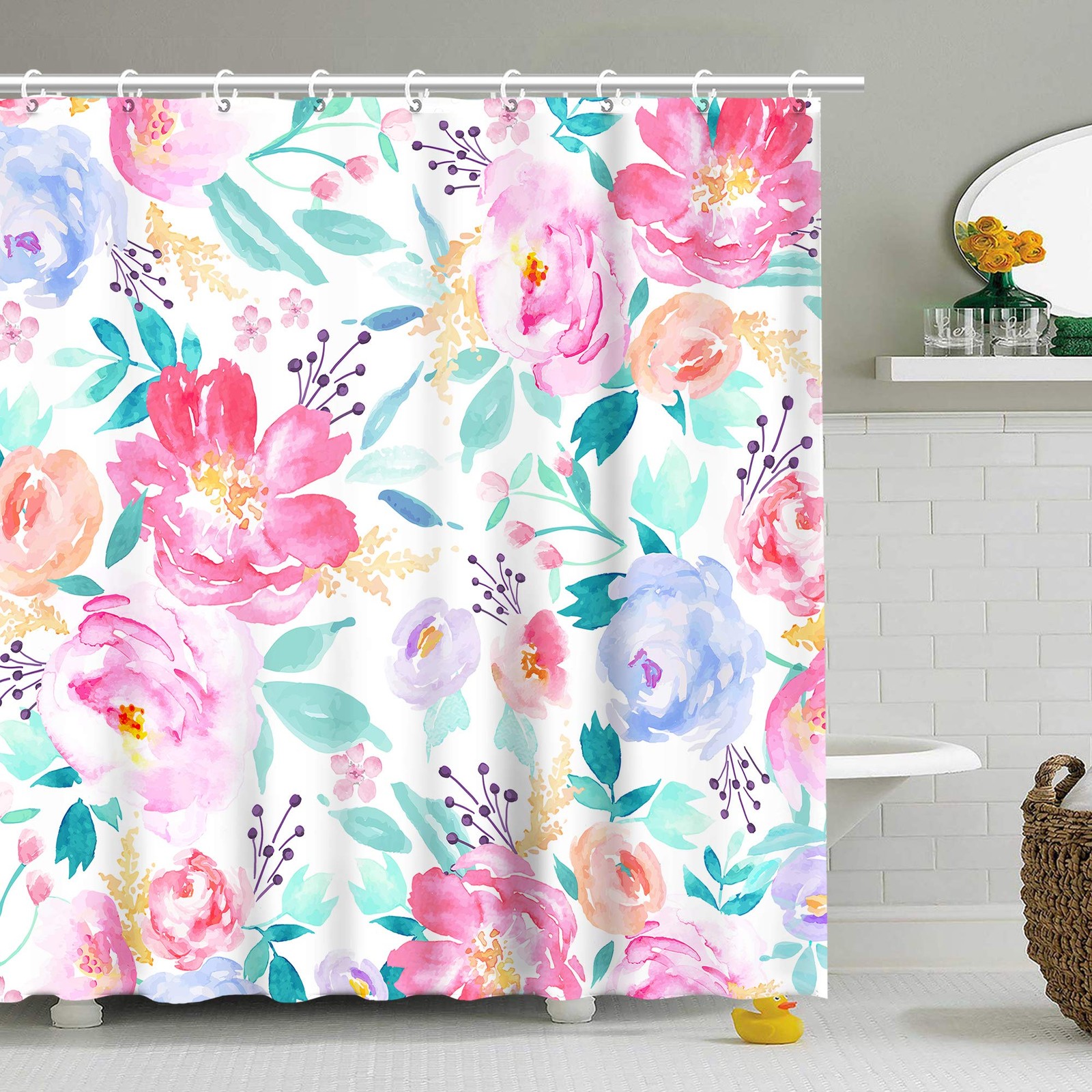 Custom Printed Bath Curtain — custom printed polyester bath curtain