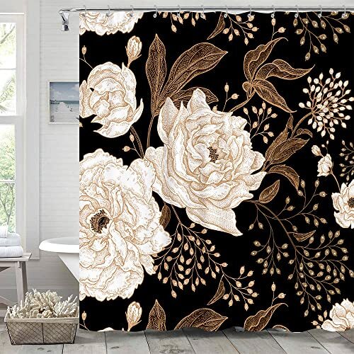 Custom Printed Bath Curtain — custom printed polyester bath curtain detail view