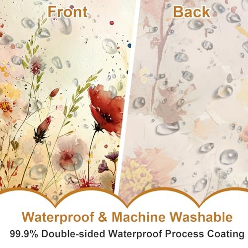 Custom Printed Bath Curtain — custom printed polyester bath curtain detail view