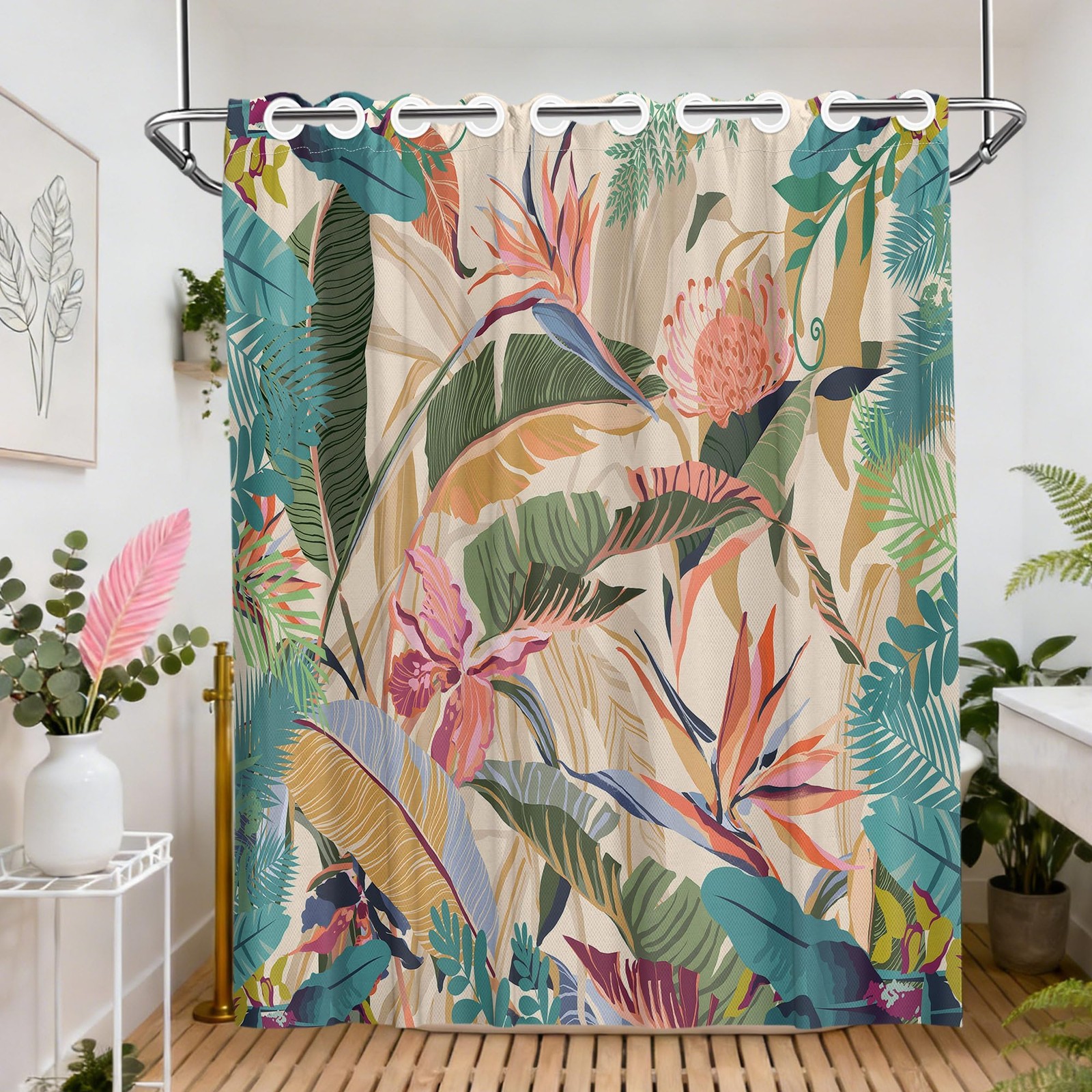 Custom Printed Bath Curtain — custom printed polyester bath curtain detail view