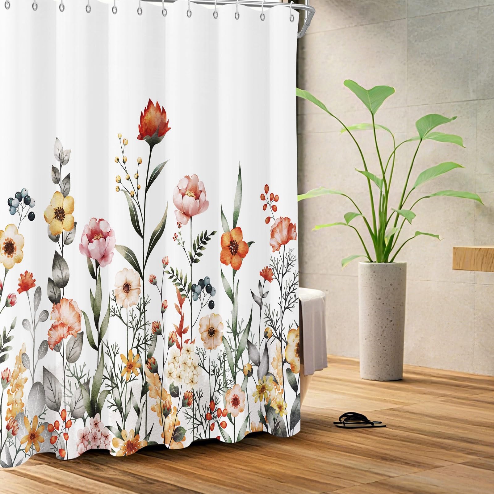 Custom Printed Bath Curtain — custom printed polyester bath curtain detail view