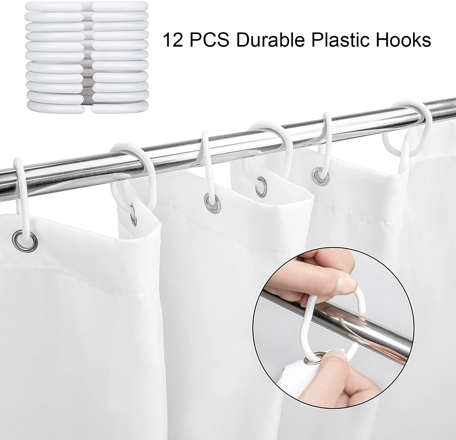 Custom Printed Bath Curtain — custom printed polyester bath curtain detail view