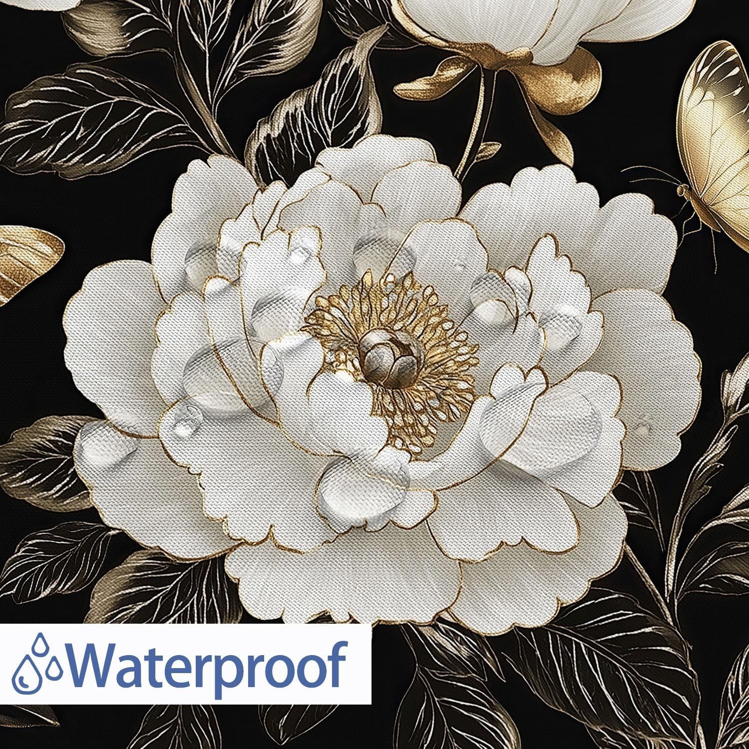 Custom Printed Bath Curtain — custom printed polyester bath curtain detail view