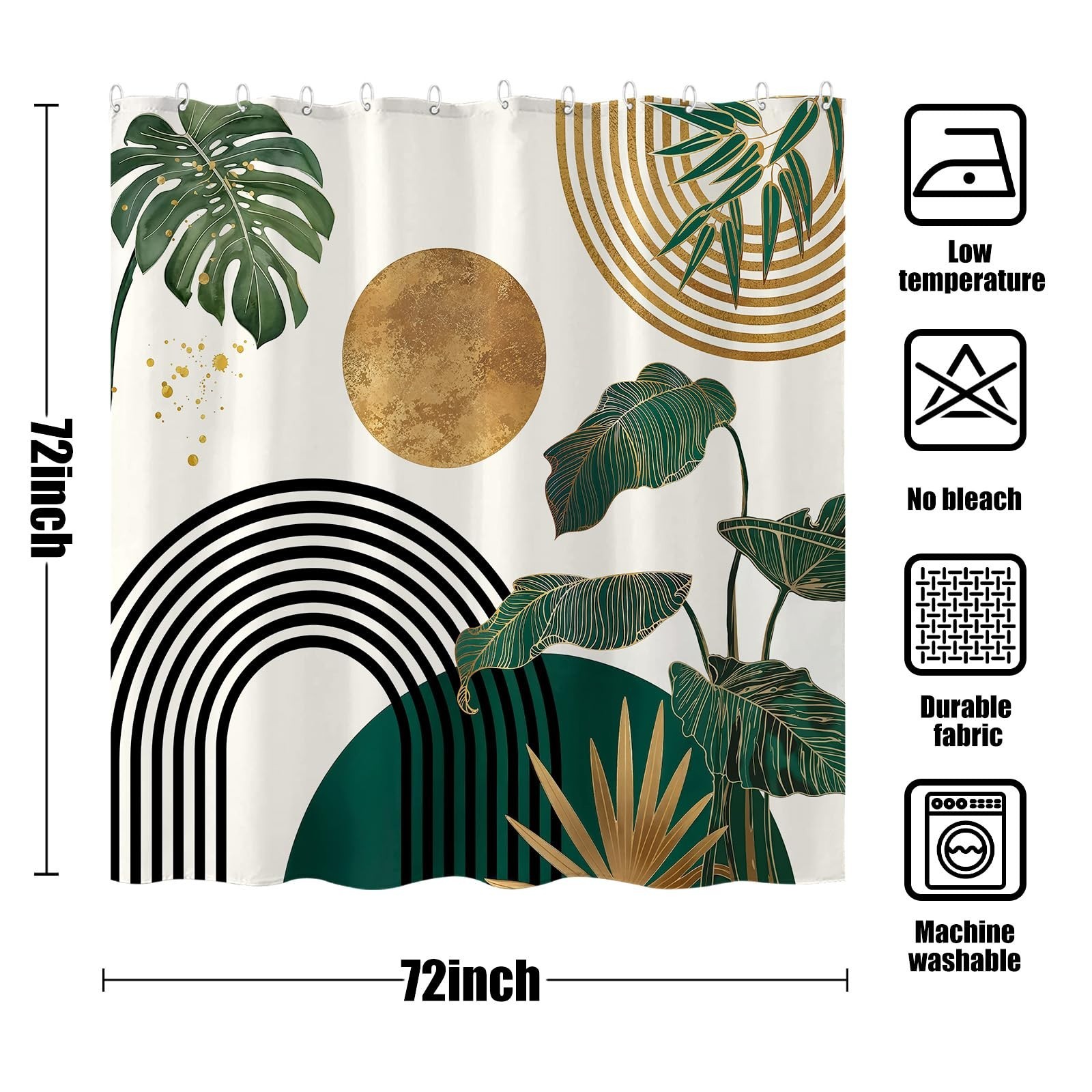 Custom Printed Bath Curtain — custom printed polyester bath curtain detail view